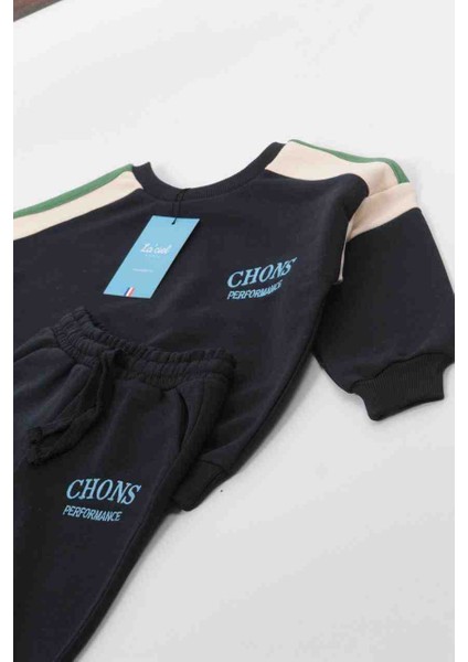 Chons Sloganlı Unisex Lacivert Çocuk Altüst Takım