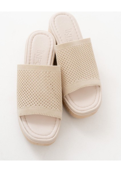 232-460 Bej Triko Günlük Ortopedik Dolgu Topuk Kadın Terlik indirimleri