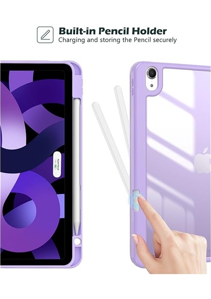 Apple ipad Air 4.5.nesil 10.9 Inç Kılıf Yatay Standlı Uyku Modlu Soft Renkli Kılıf-Kalem Şarja Uygun indirimleri