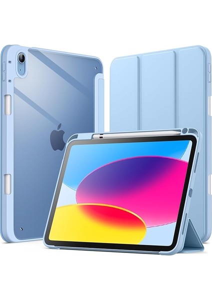 Apple ipad Air 6.nesil 11 Inç M2 2024 Kılıf Yatay Standlı Uyku Modlu Soft Renkli Kılıf-Kalem Şarja Uygun