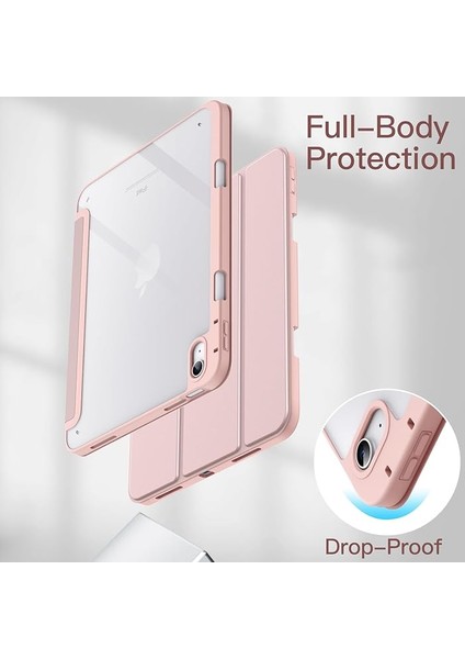 Apple ipad Air 4.5.nesil 10.9 Inç Kılıf Yatay Standlı Uyku Modlu Soft Renkli Kılıf-Kalem Şarja Uygun modelleri