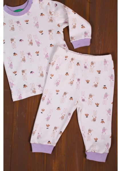 Tavşan Desenli Kız Bebek Eşofman Takımı Pamuk modelleri