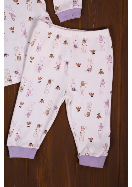 Tavşan Desenli Kız Bebek Eşofman Takımı Pamuk fırsatları