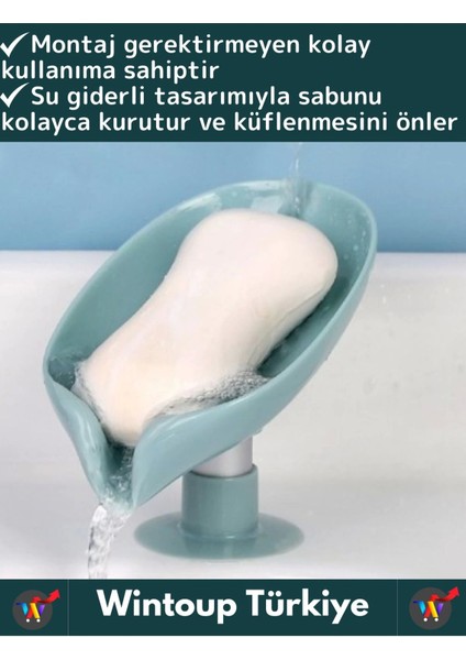 Özel Üretim Banyo Mutfak Lavabo Su Giderli Küflenme Kuruma Koku Önleyici Vantuzlu Sabunluk 3 Adet