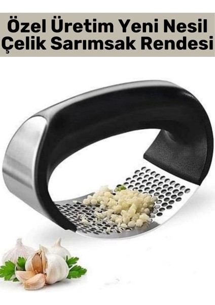 Premium Yüksek Kaliteli Garlic Press Rahat Tutuş Gondol Tasarım Çelik Yeni Nesil Sarımsak Rendesi