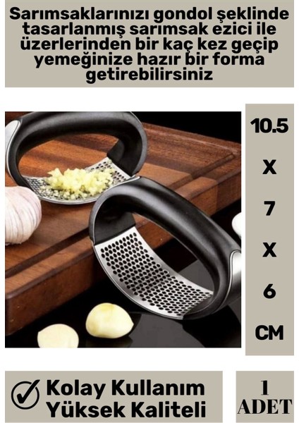 Premium Yüksek Kaliteli Garlic Press Rahat Tutuş Gondol Tasarım Çelik Yeni Nesil Sarımsak Rendesi