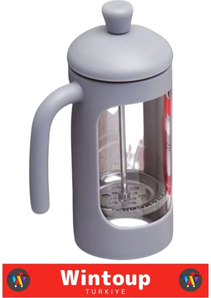 Özel Yüksek Kaliteli Isıya Dayanıklı Çelik Filtreli Çay Kahve Bitki Çayı Demleme French Press 350 ml