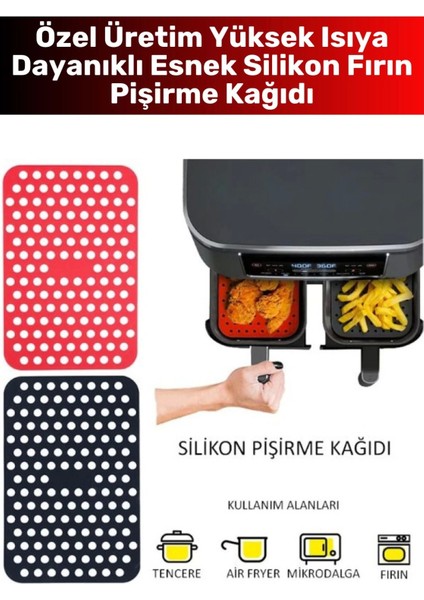 Özel Bpa Free Isıya Dayanıklı Kolay Temizlenir Airfryer Silikon Pişirme Kağıdı 3 Adet