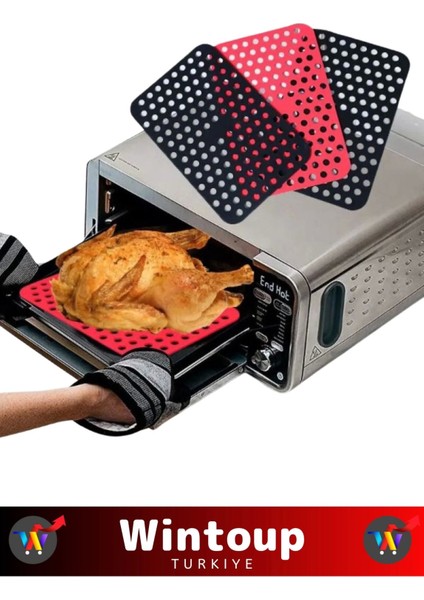Özel Bpa Free Isıya Dayanıklı Kolay Temizlenir Airfryer Silikon Pişirme Kağıdı 3 Adet