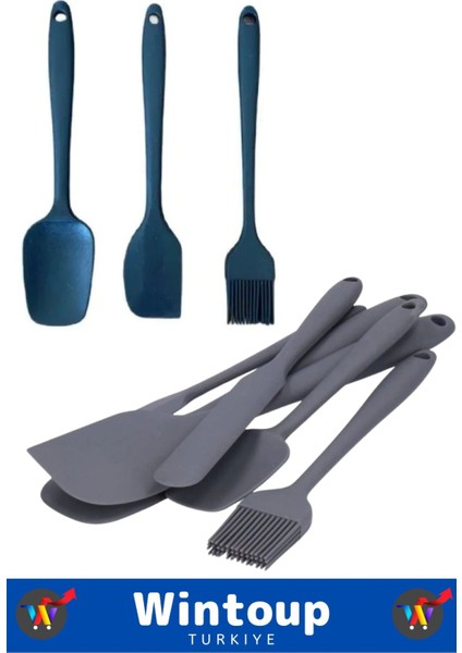Özel Seri Gıda Sınıfı Bpa Içermeyen Mutfak Yemek Hazırlık Pratik 6 Parça Silikon Spatula Fırça Seti