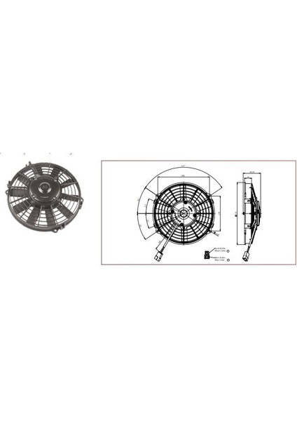 12V Fan Motoru Üfleyici Aksiyel 9 " (Dış Çap 229 Mm)