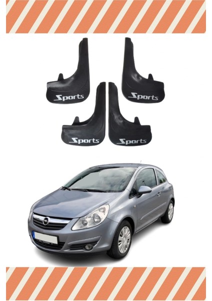 Opel Corsa D-E 2007-2014 Sports Yazılı 4'lü Tozluk Çamurluk Paçalık