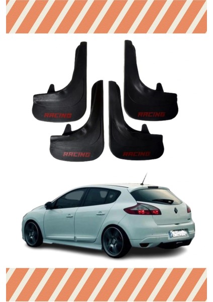 Renault Megane 3 Hb 2010-2016 Racing Yazılı 4'lü Tozluk Çamurluk Paçalık