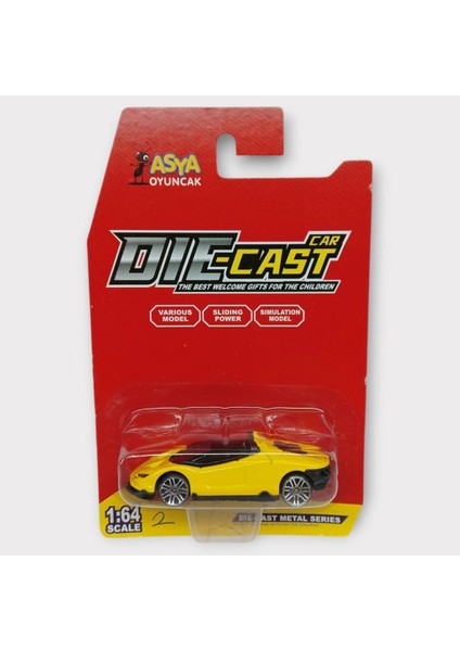 Metal Mini Arabalar 8 cm - Sarı - 2 indirimleri
