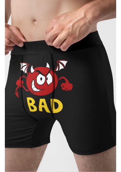 Devil Bad Baskılı Modal Penye Rahat Kalıp Erkek Boxer