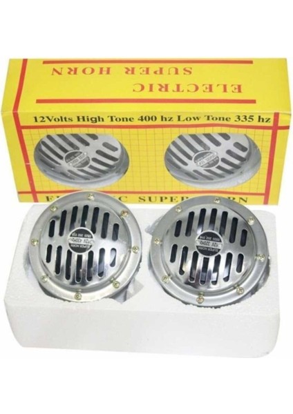 Oto Hella Tip Süper Tone Küçük Kafa Korna Seti 12 Volt Krom 2 Adet