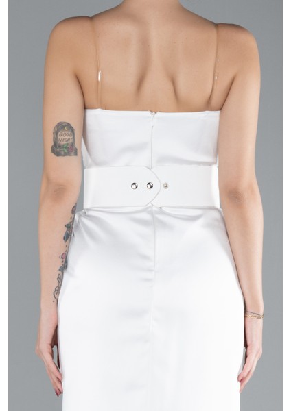 Straplez Kedi Kulağı Uzun Saten Abiye ABU2844 fırsatları