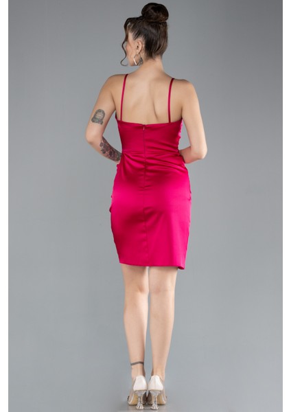 Askılı Mini Saten Davet Elbisesi ABK2174 fiyatları