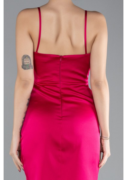 Askılı Mini Saten Davet Elbisesi ABK2174 fırsatları