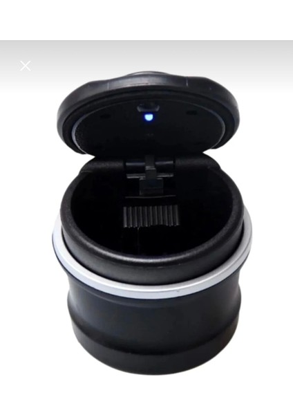 Oto Eev Ofis Için Küllük LED Li ve Işikli Kapaklı Kokusuz Bardaklı Aparatı Küllük