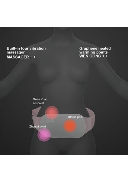 Isıtmalı Bel Kemeri Titreşimli Karın Masaj Aleti Warm Palace Belt USB Regl Sıcak Kompres