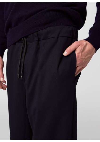 Bağlamalı Bel Normal Paça Slim Fit Lacivert Erkek Pantolon AU-7381Q Pants Woven modelleri