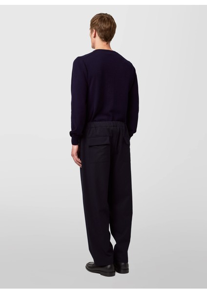 Bağlamalı Bel Normal Paça Slim Fit Lacivert Erkek Pantolon AU-7381Q Pants Woven fırsatları