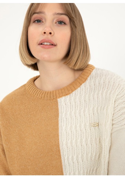 Bisiklet Yaka Comfort Fit Deve Tüyü Kazak Kadın Abelıa fiyatları