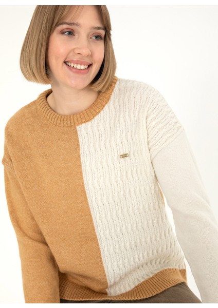 Bisiklet Yaka Comfort Fit Deve Tüyü Kazak Kadın Abelıa modelleri