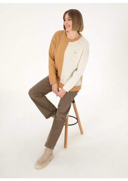 Bisiklet Yaka Comfort Fit Deve Tüyü Kazak Kadın Abelıa fırsatları