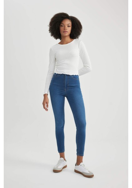 Kadın Mavi Anna-Super Skinny Fit Dar Kesim Pamuklu Kot Pantolon B8593AXNS modelleri