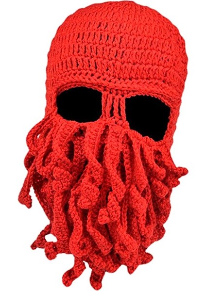Tentacle Beanie Tığ Örgü Ş Kayak Kırmızısı (Yurt Dışından)