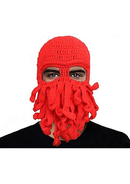 Tentacle Beanie Tığ Örgü Ş Kayak Kırmızısı (Yurt Dışından)
