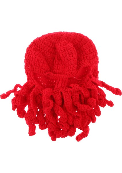 Tentacle Beanie Tığ Örgü Ş Kayak Kırmızısı (Yurt Dışından)