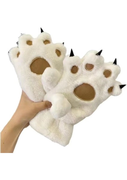 Kış Polar Kalınlaşmış Sıcak Kedi Pençe Eldiven (Yurt Dışından)