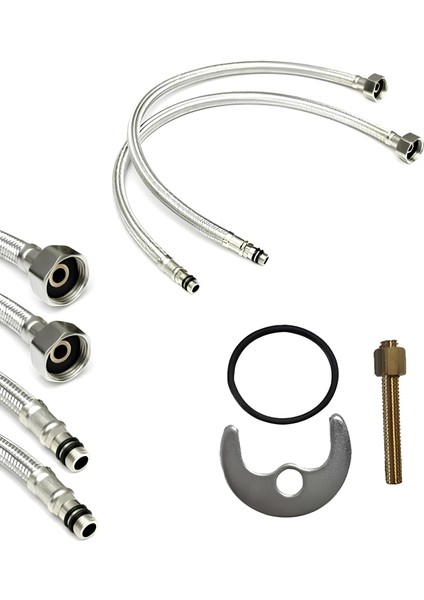 Vista Mix Batarya Krom Lavabo Banyo Mutfak Musluğu Musluk Mermer Tezgah Üstü Çift Su Giriş Evye modelleri