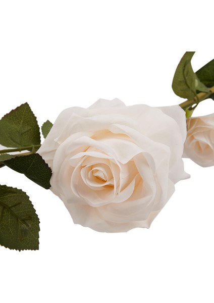 Yeşil Yapraklı 180CM Rose Vine Gerçek Dokunuşlu Ipek Çiçekler (Beyaz) (Yurt Dışından)