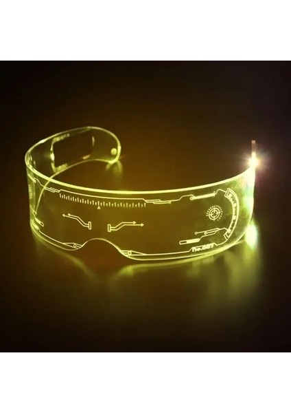 Sarı Led Işıklı Renkli Gözlük Led Gözlük El Tel Neon Işık Up Vizör Gözlük Parti Gözlük Cadılar Bayramı Noel Partileri Için (Yurt Dışından)