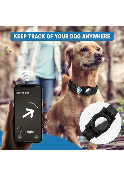 Köpek Tasması, Apple Hava Etiketleri Için Yansıtıcı Hava Etiketli Köpek Tasması Siyah (Yurt Dışından)