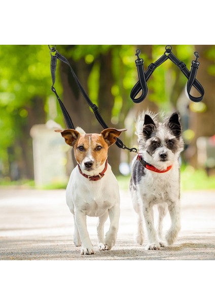 Iki Büyük Köpek Için Çift Tasma Bağlayıcı Ayarlanabilir Naylon Ayırıcı (Yurt Dışından)