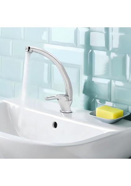 Vista Mix Uzun Batarya Krom Lavabo Banyo Mutfak Musluğu Musluk Mermer Tezgah Üstü Çift Su Giriş Evye fırsatları