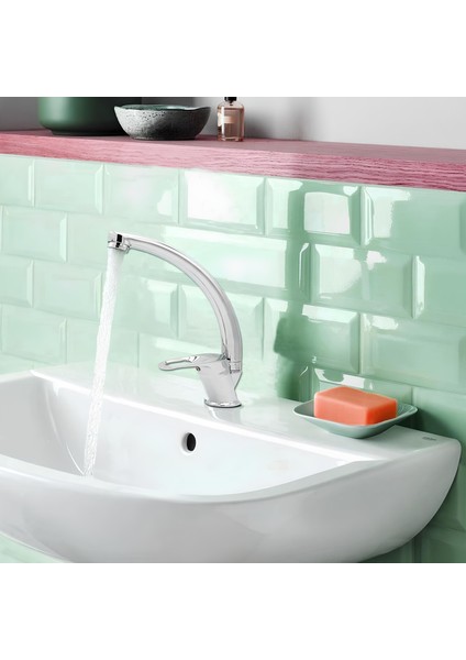 Vista Mix Kısa Batarya Krom Lavabo Banyo Mutfak Musluğu Musluk Mermer Tezgah Üstü Çift Su Giriş Evye fırsatları