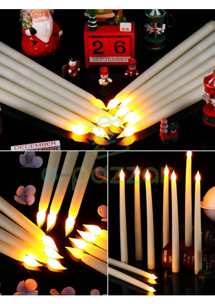 6 Adet Alev Efektli Parti Organizasyon Christmas Konsept Süsleme Dekorasyon Pilli Şamdan Mumu Işık fırsatları