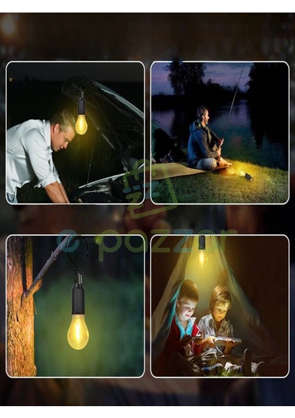 3 Adet Portatif Askılı 3 Kademeli Şarjlı Kamp Bahçe Araç Ev Araç Outdoor Işıldak Aydınlatma LED Lamba indirimleri