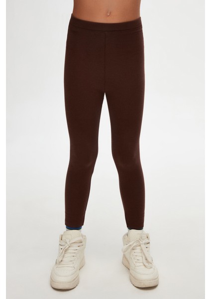 Kahverengi Basic Kız Çocuk Yazlık Tayt fiyatları