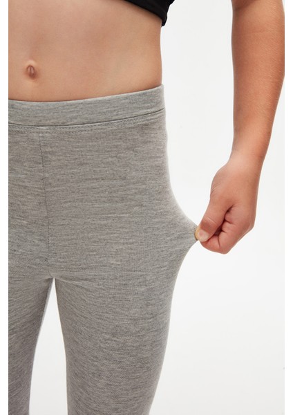 Gri Basic Kız Çocuk Yazlık Tayt modelleri