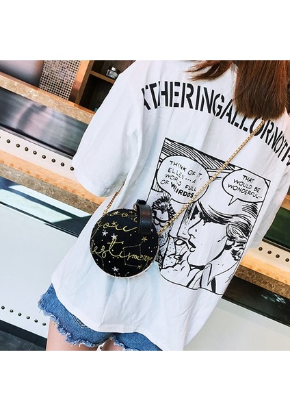 Günlük Sırt Çantası,lüks Moda Mavi Gezegen Desen Kadife Yıldız Top Omuz Çantası Kadın Küçük Yuvarlak Kadife Çanta Kişilik Kadın Çanta Küresel Tote Siyah (Yurt Dışından) fiyatları