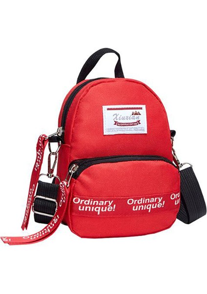 Günlük Sırt Çantası,mini Sırt Çantası Mektup Baskı Sırt Çantası Sevimli Öğrenci Omuz Çantası Şık Crossbody Çanta Kırmızı (Yurt Dışından)