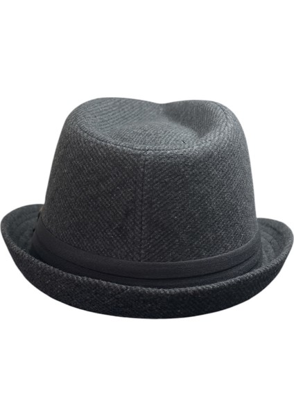 Unisex trilby Ingiliz Kasket Fötr Şapka -Gri