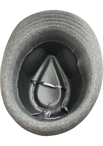 Unisex trilby Ingiliz Kasket Fötr Şapka -Gri